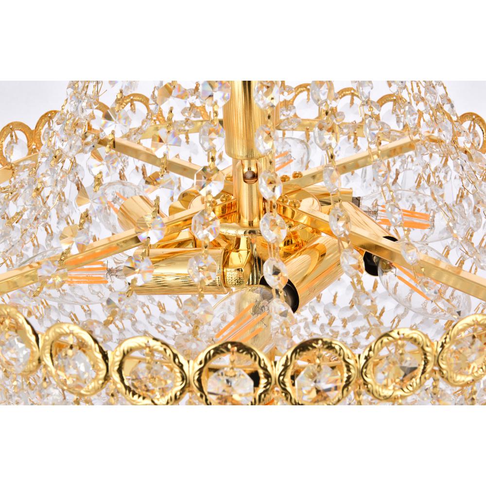 Century 8 light Gold Pendant Clear Royal Cut Crystal. Picture 4