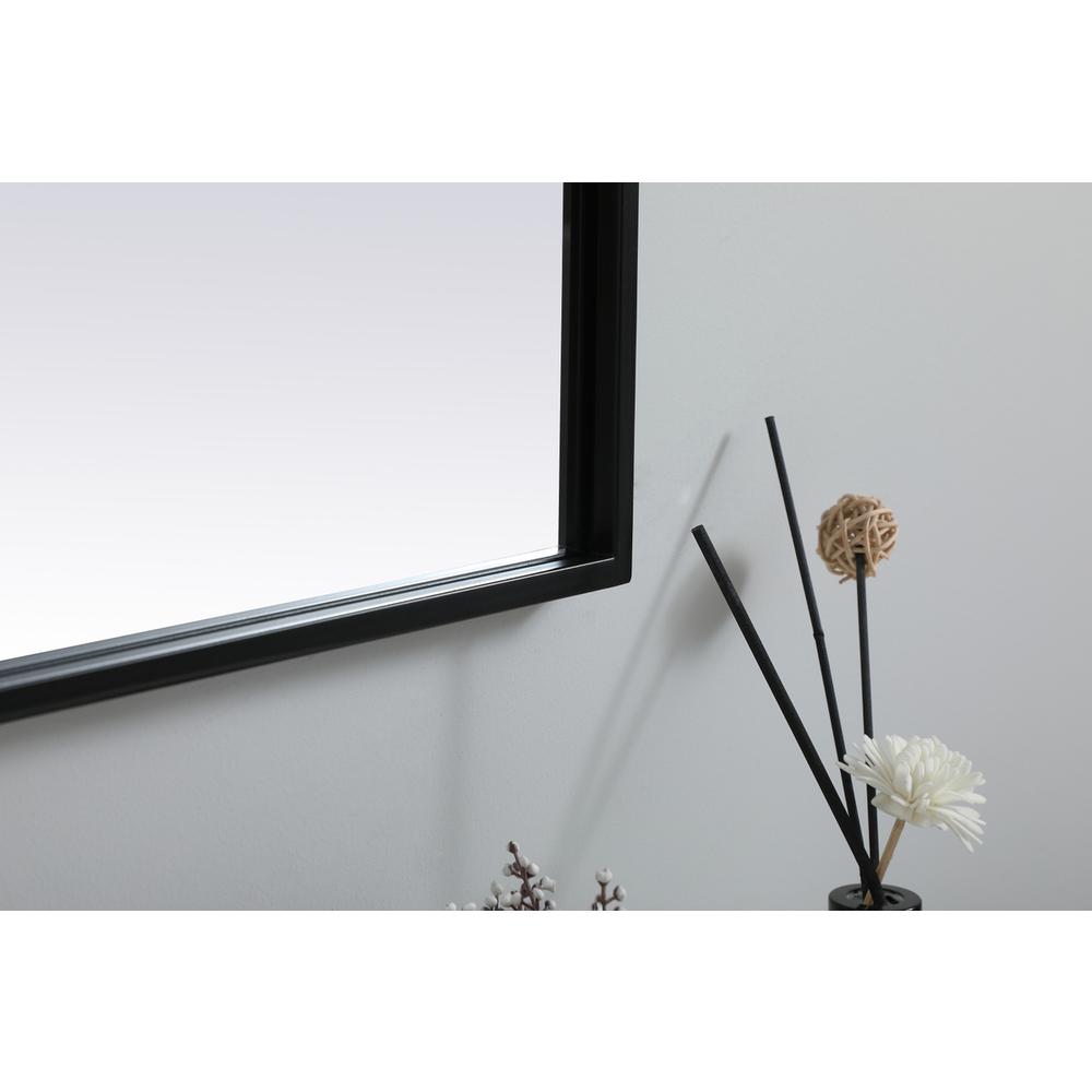 Metal Frame Arch Mirror 30x30 Inch in Black. Picture 6