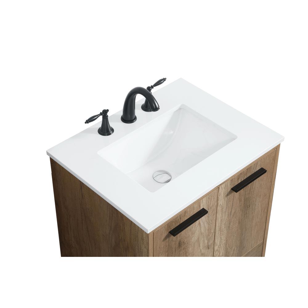 24 inch Single bathroom vanity in natural oak. Picture 10