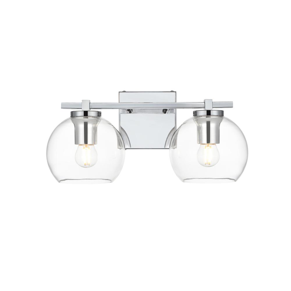 Juelz 2 light Chrome and Clear Bath Sconce. Picture 1