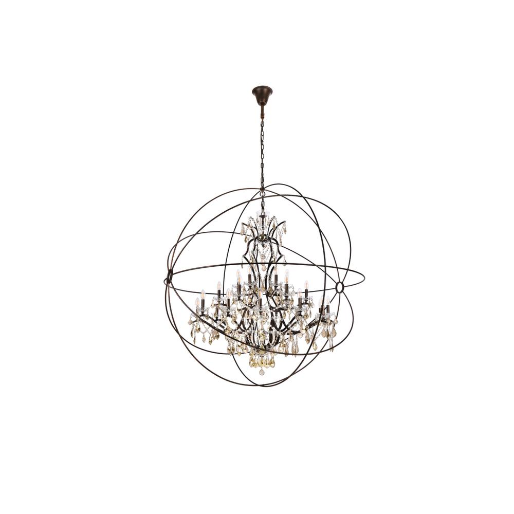 Geneva 25 light Dark Bronze Chandelier Clear Royal Cut crystal. Picture 6