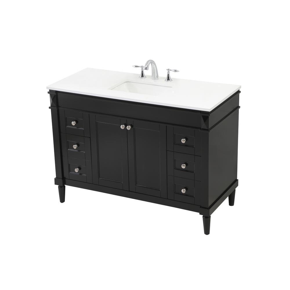 48 inch Single bathroom vanity in black. Picture 8