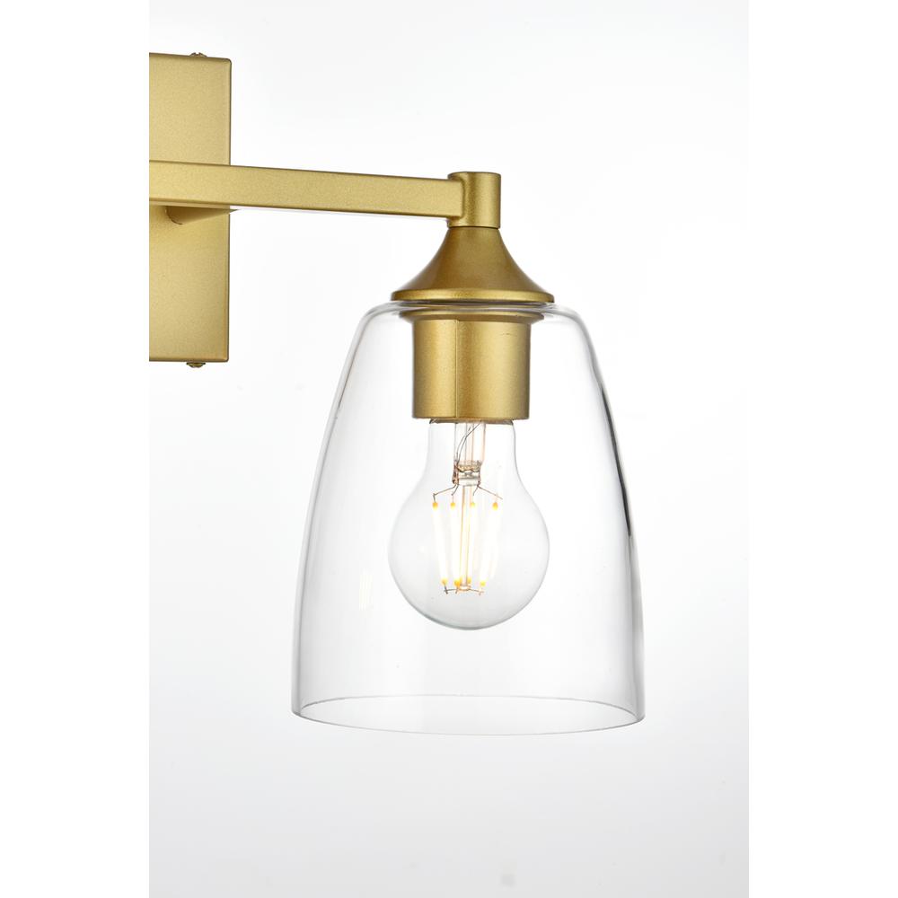Gianni 2 light Brass and Clear Bath Sconce. Picture 4