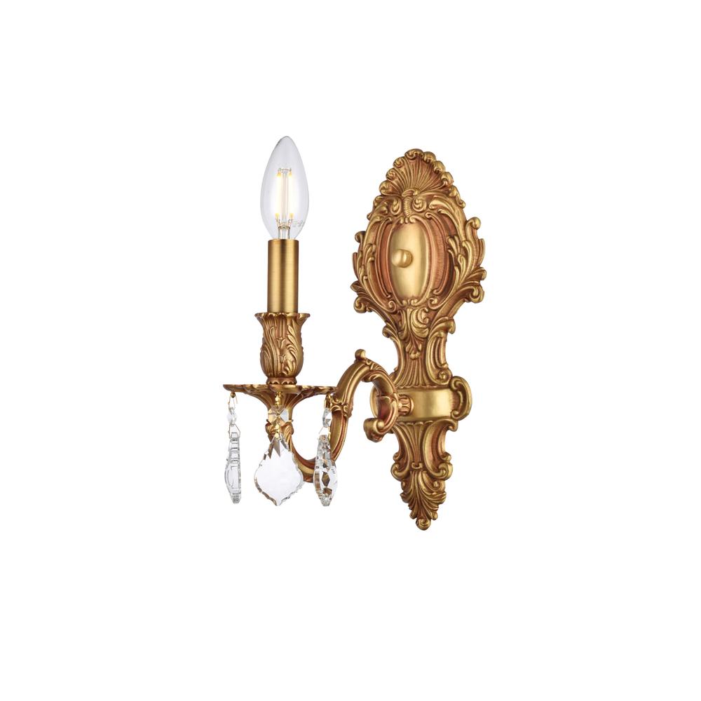Monarch 1 light French Gold Wall Sconce Clear Royal Cut Crystal. Picture 2
