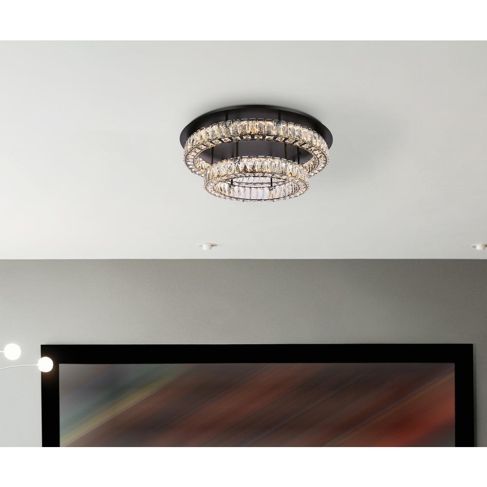 Monroe 30 inch LED double flush mount in black. Picture 8