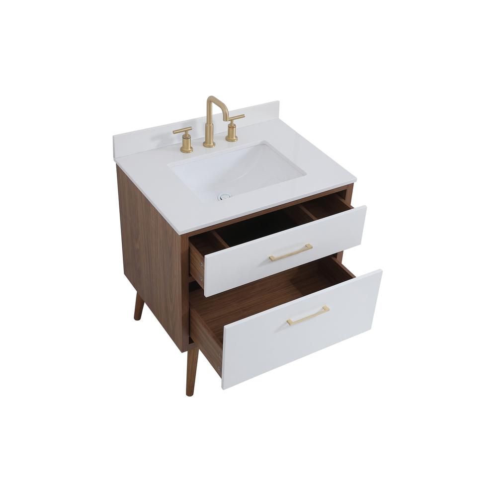 30 inch bathroom Vanity in White with Backsplash. Picture 9