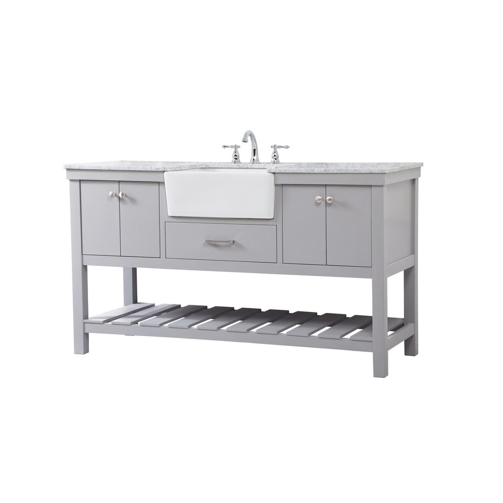 60 inch Single bathroom vanity in grey. Picture 7