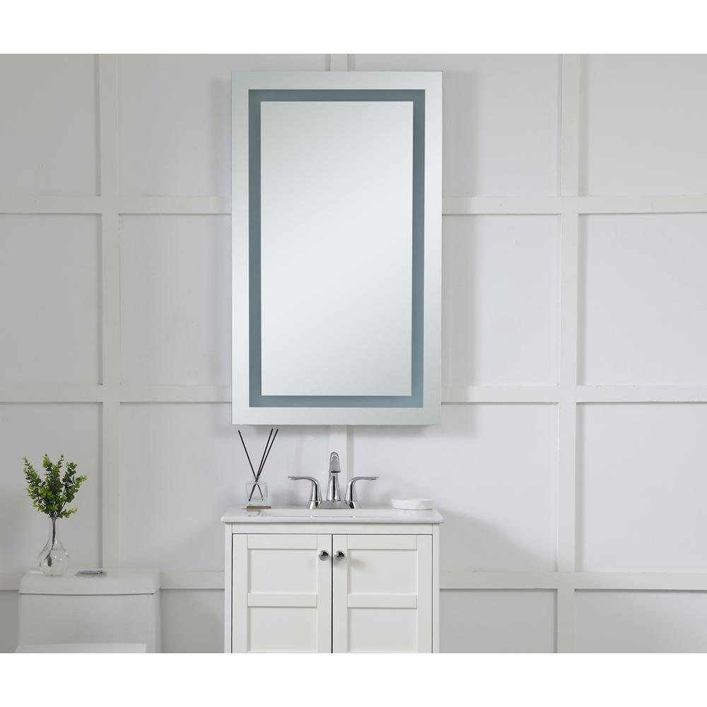 LED Hardwired Mirror Rectangle W24H40 Dimmable 3000K. Picture 2