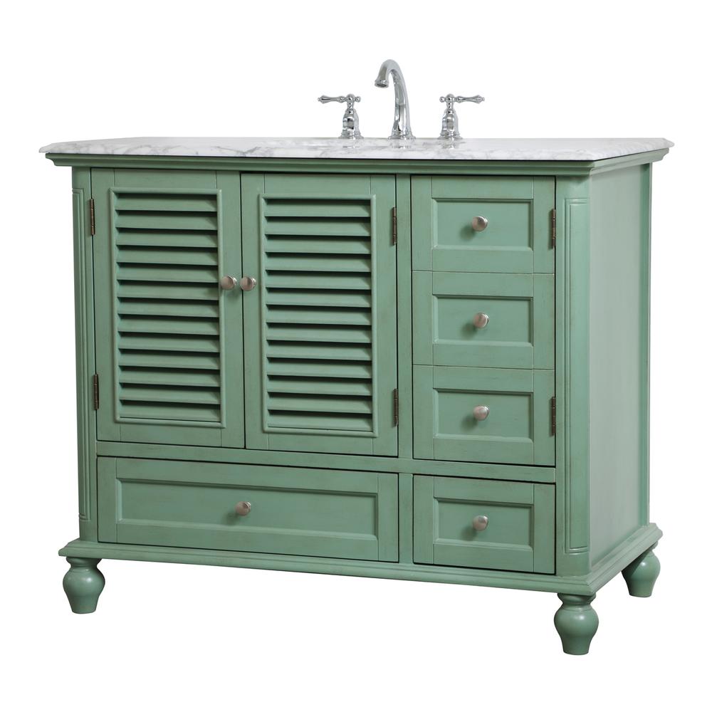 42 inch Single Bathroom Vanity in Vintage Mint. Picture 7