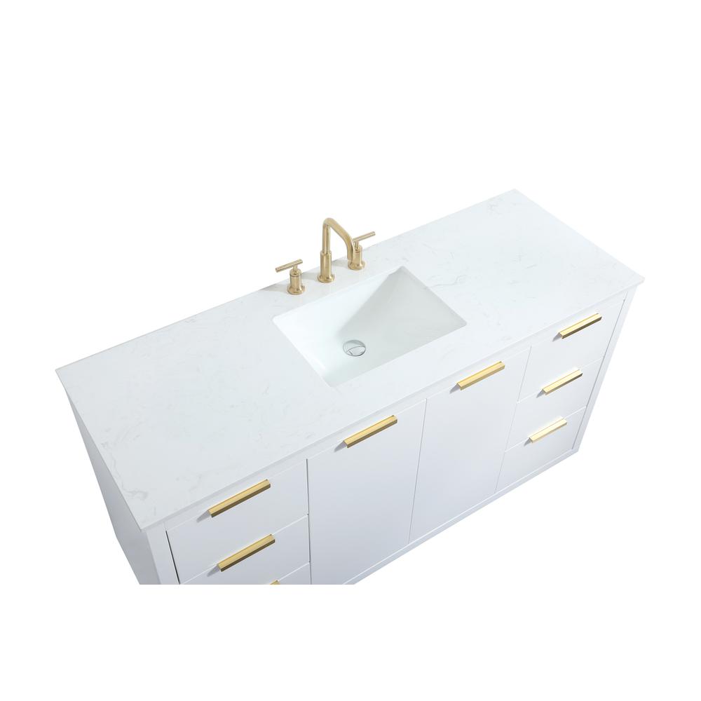 60 inch Single bathroom vanity in white. Picture 10