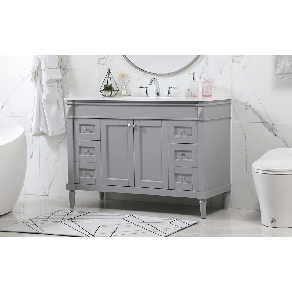 48 inch Single bathroom vanity in grey. Picture 2