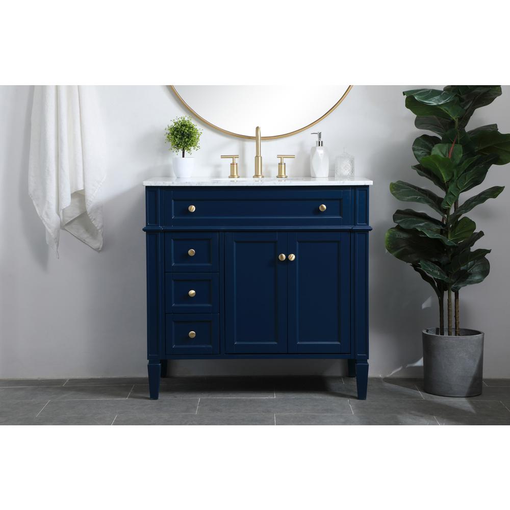 36 inch Single bathroom vanity in blue. Picture 14