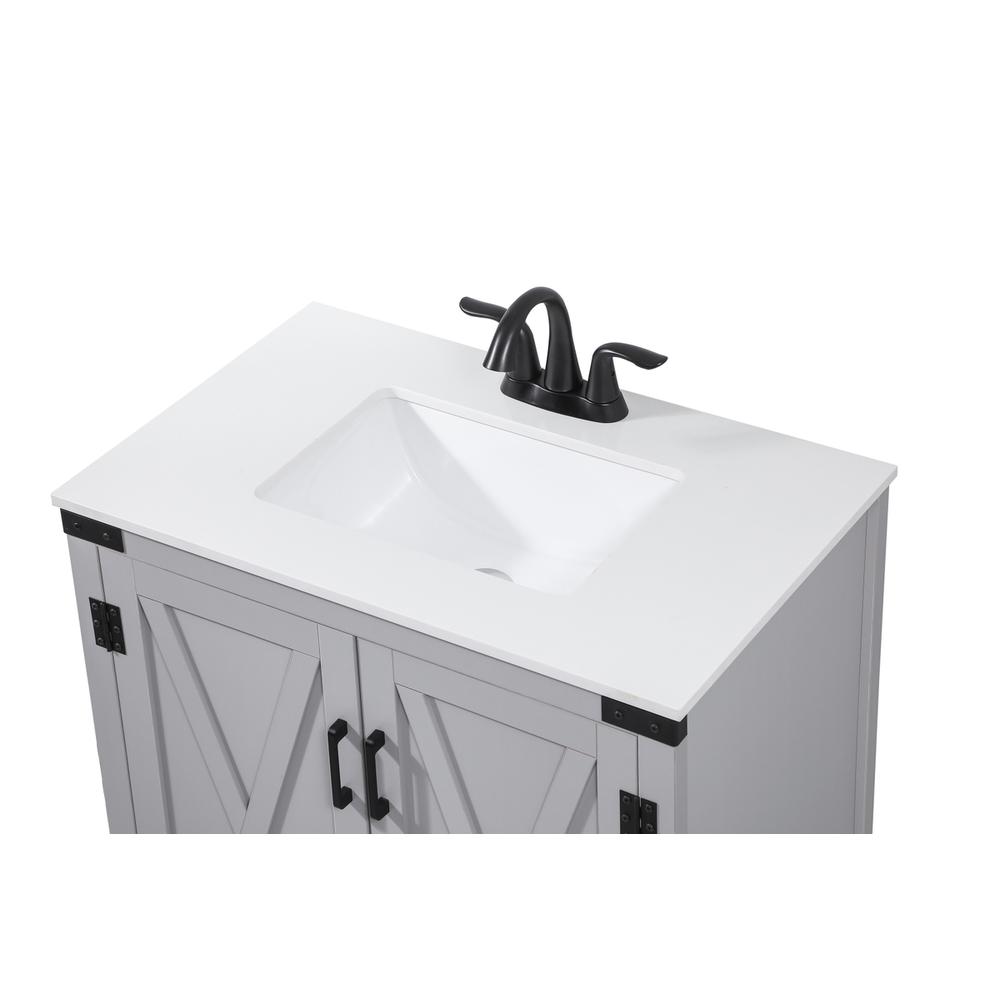 30 inch Single bathroom vanity in grey. Picture 10