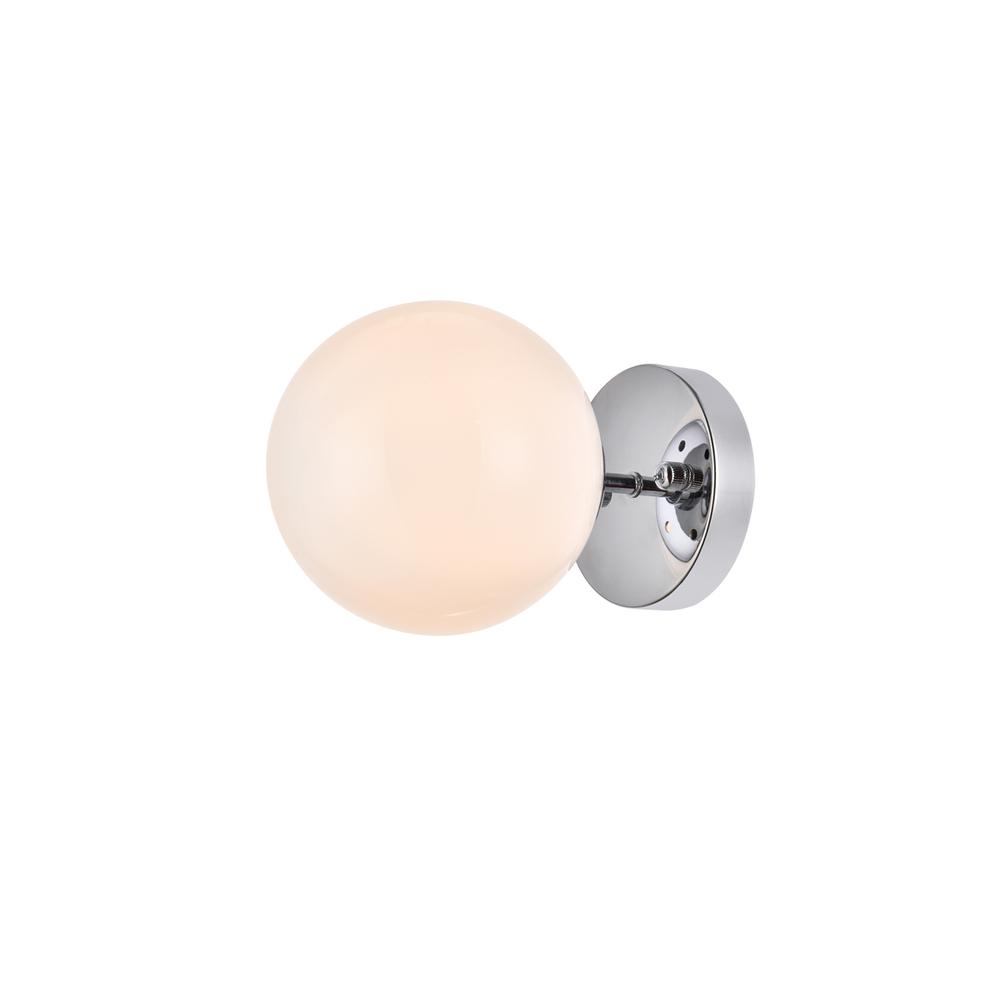 Mimi six inch dual flush mount and bath sconce in chrome with frosted glass. Picture 1