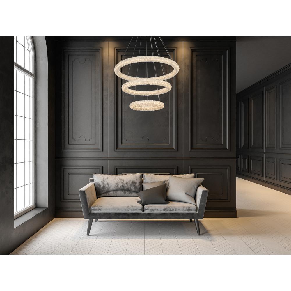 Bowen 32 inch Adjustable LED Chandelier in Satin Gold. Picture 11
