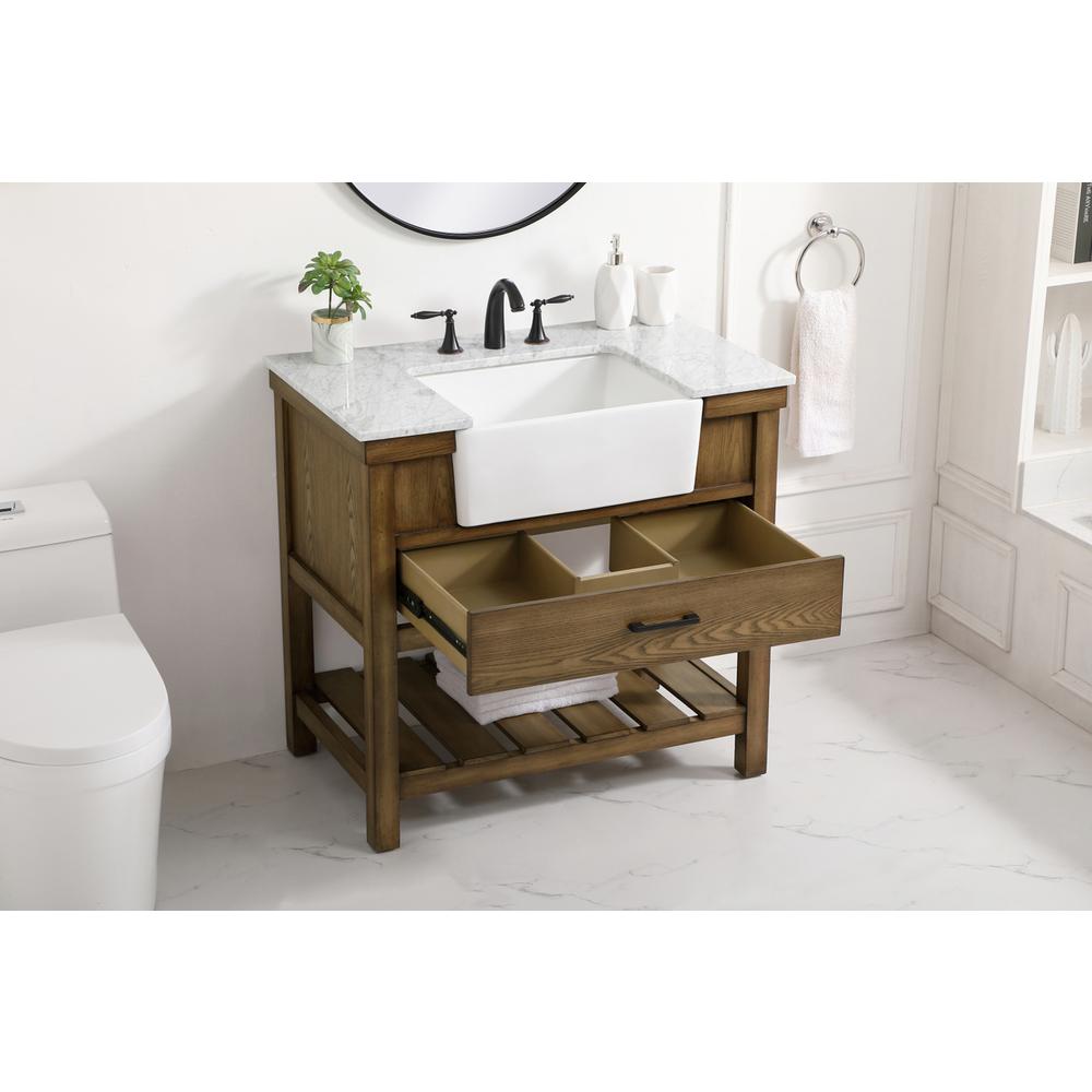 36 inch Single bathroom vanity in driftwood. Picture 3