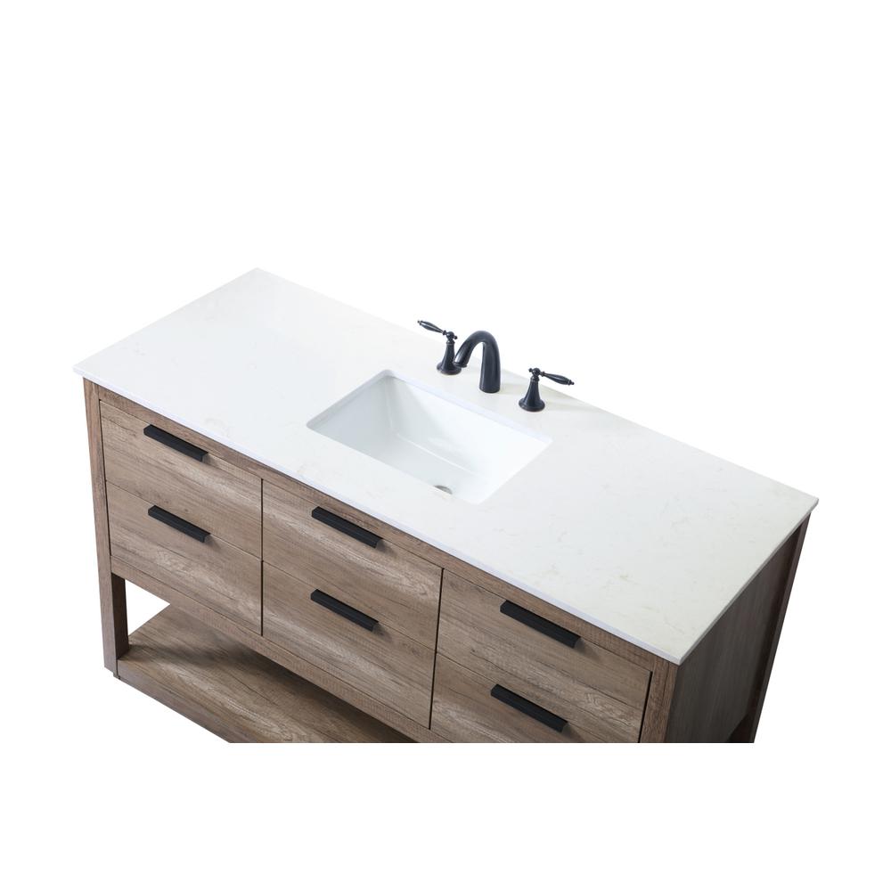 54 Inch SIngle Bathroom Vanity In Natural Oak. Picture 10