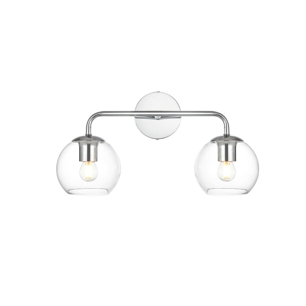 Genesis 2 light Chrome and Clear Bath Sconce. Picture 1