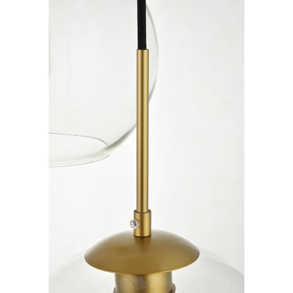 Baxter 7 Lights Brass Pendant With Clear Glass. Picture 3