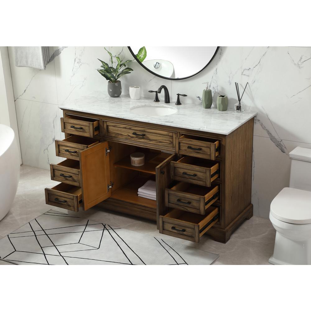 60 inch Single bathroom vanity in driftwood. Picture 3