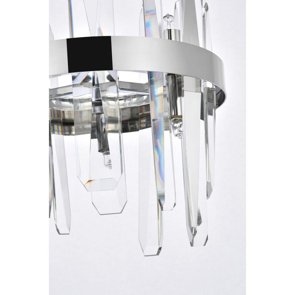 Serena 10 inch crystal round pendant in chrome. Picture 5