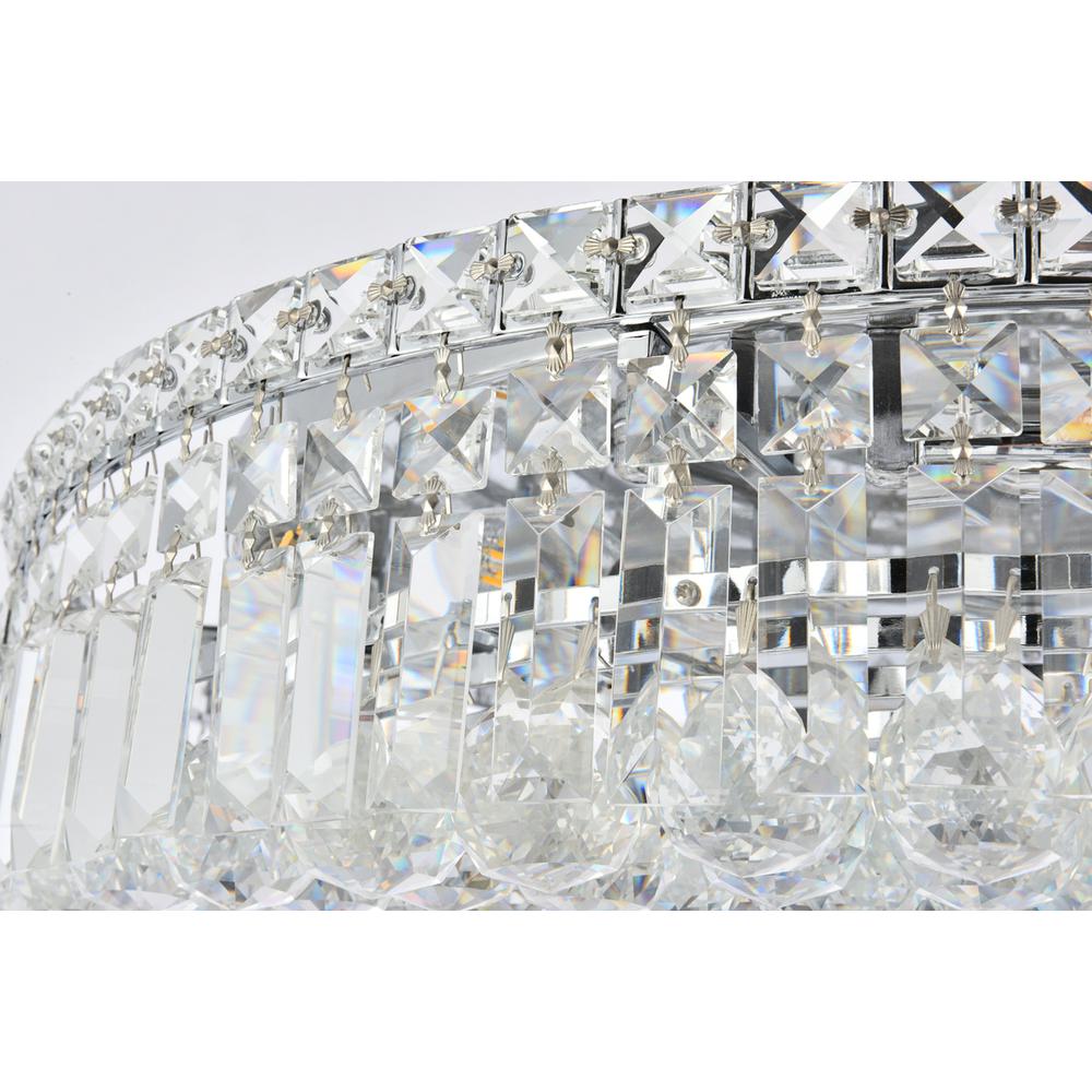 Maxime 9 light Chrome Flush Mount Clear Royal Cut Crystal. Picture 5