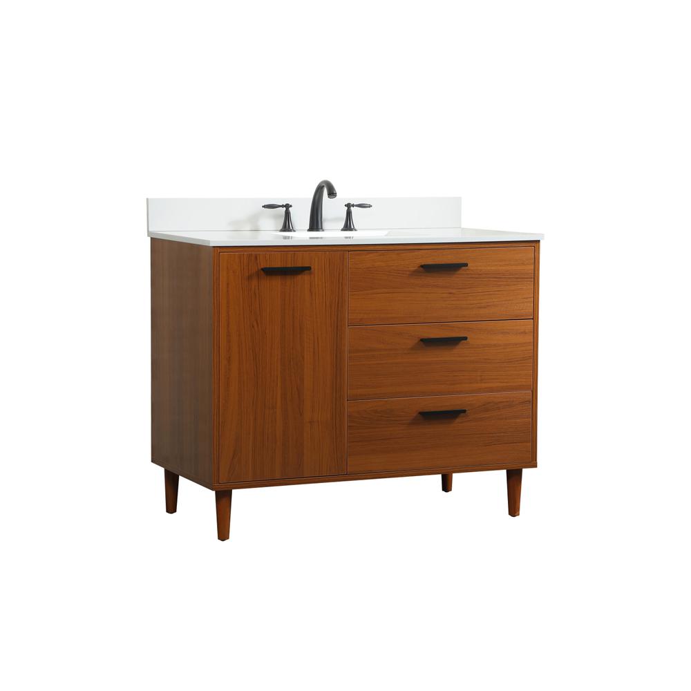 42 inch bathroom vanity in Teak with backsplash. Picture 7
