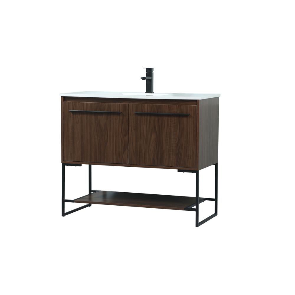 40 inch Single bathroom vanity in walnut. Picture 7