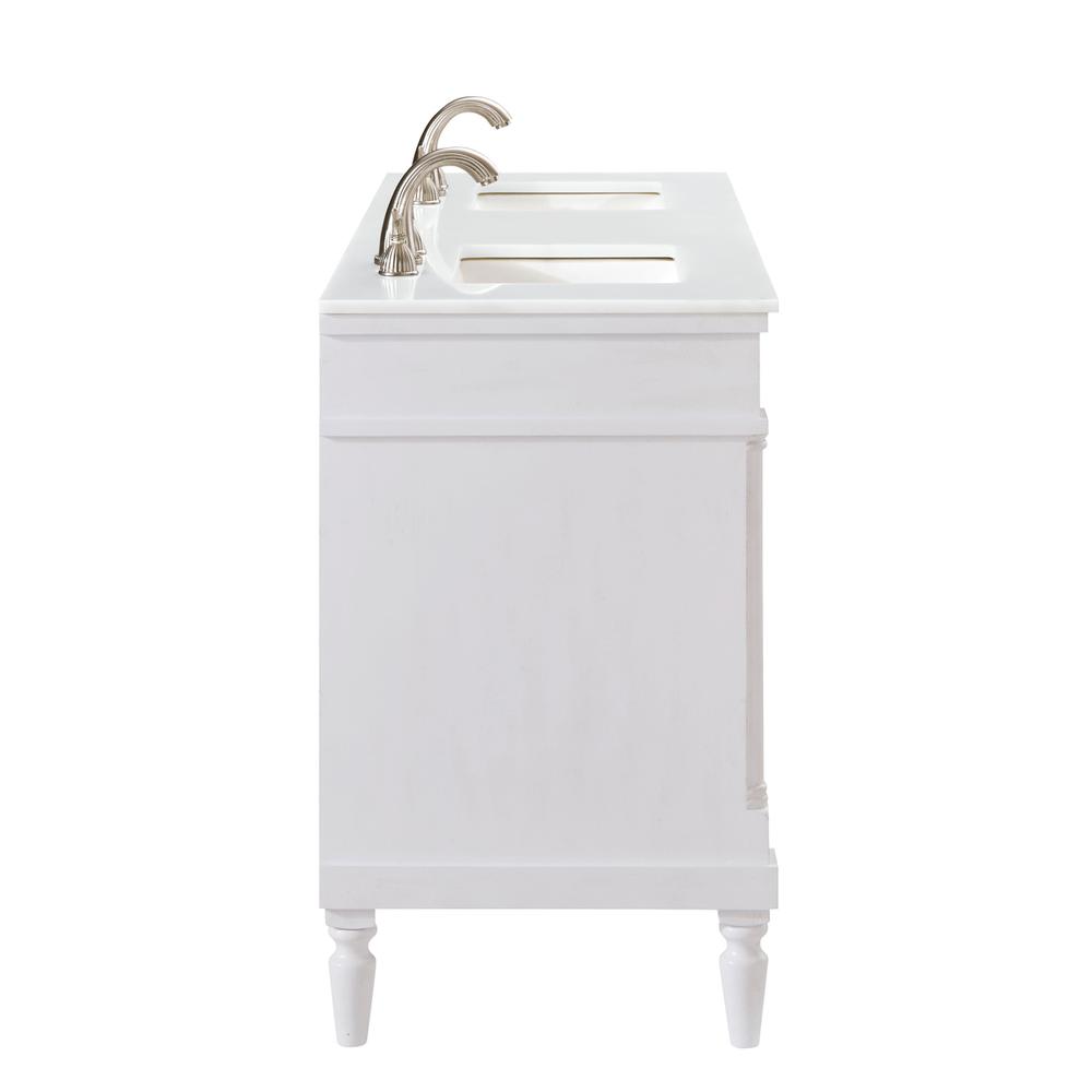 60 inch Single Bathroom vanity in Antique White. Picture 7