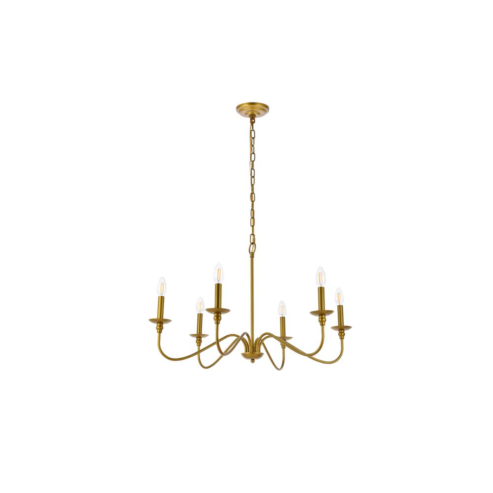 Rohan 30 inch chandelier in brass. Picture 6
