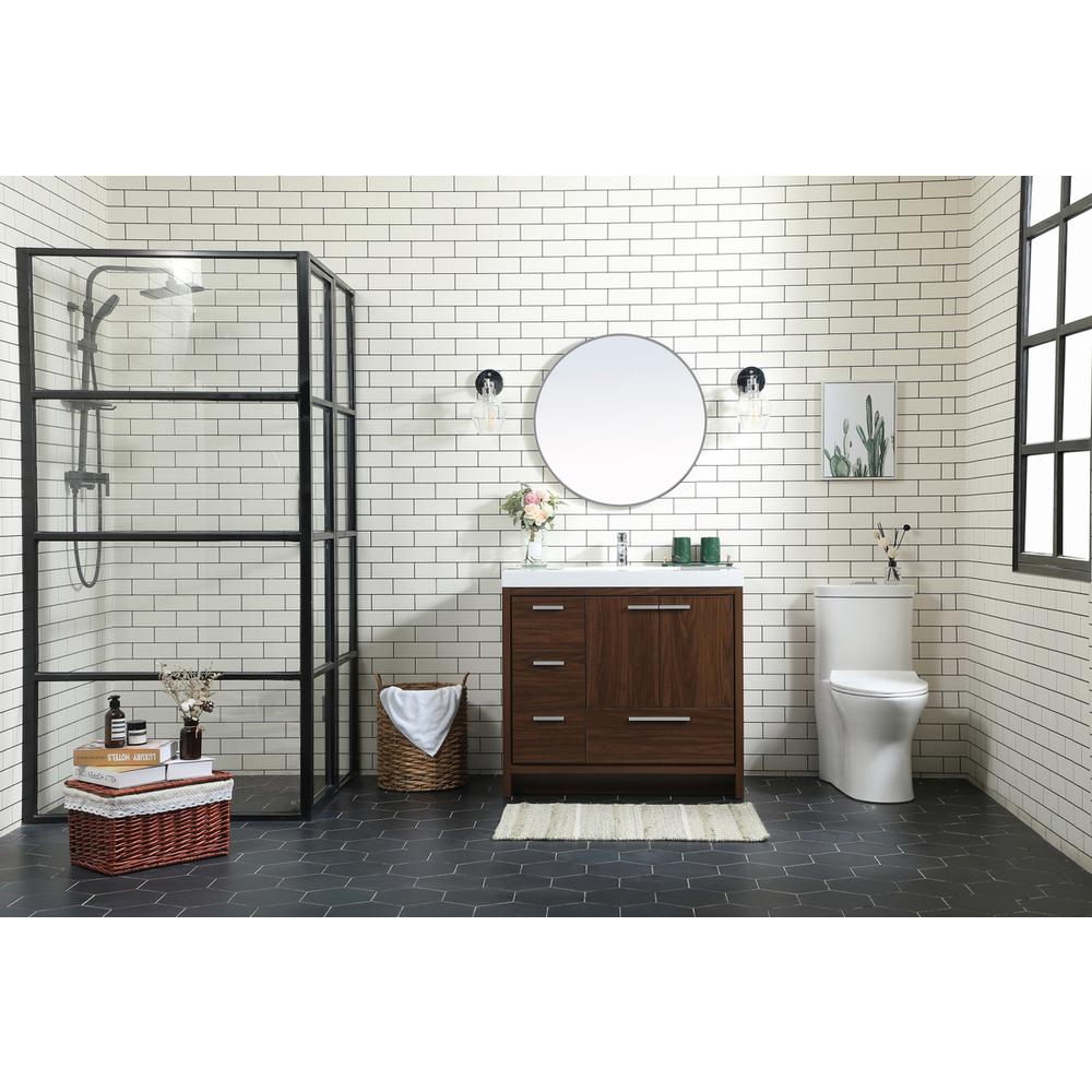 36 inch Single bathroom vanity in Walnut. Picture 4