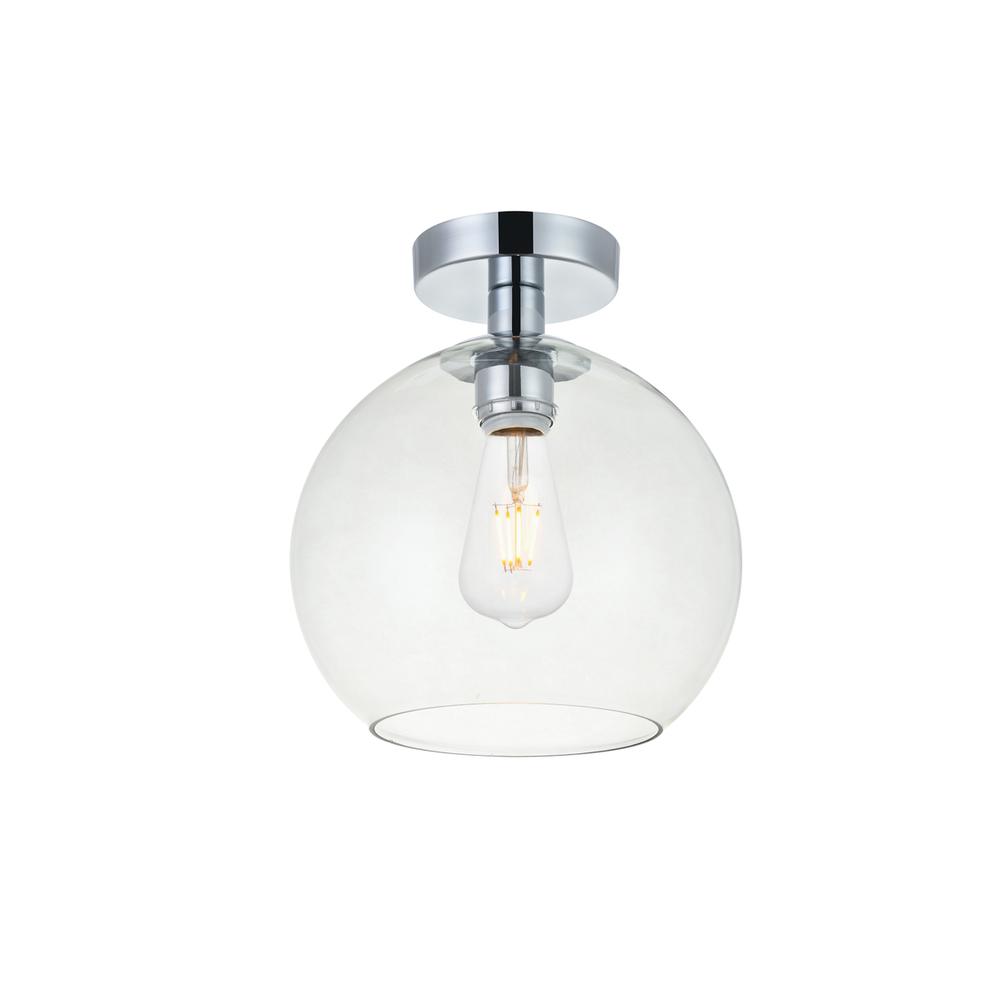 Baxter 1 Light Chrome Flush Mount With Clear Glass. Picture 2