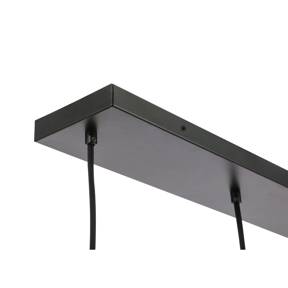 Clive 3 light Black and Clear seeded glass pendant. Picture 12