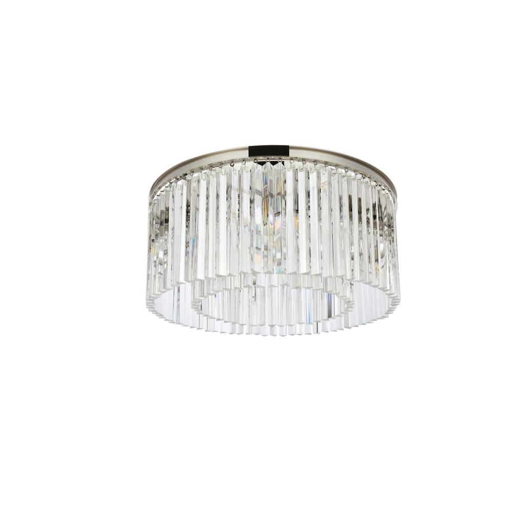 Sydney 8 light polished nickel Flush Mount Clear Royal Cut Crystal. Picture 6