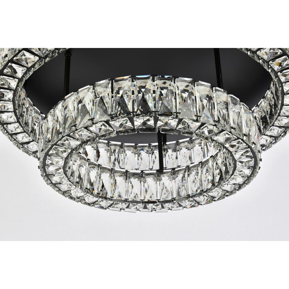 Monroe 26 inch LED double flush mount in black. Picture 3
