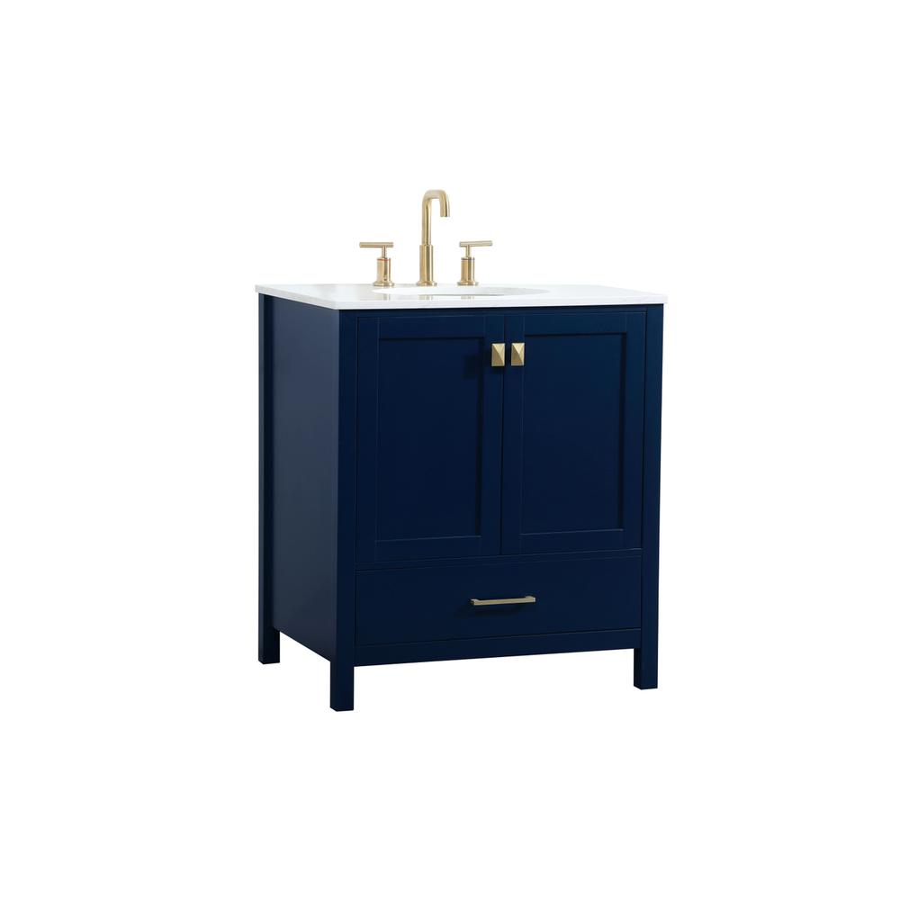 30 inch Single bathroom vanity in blue. Picture 7