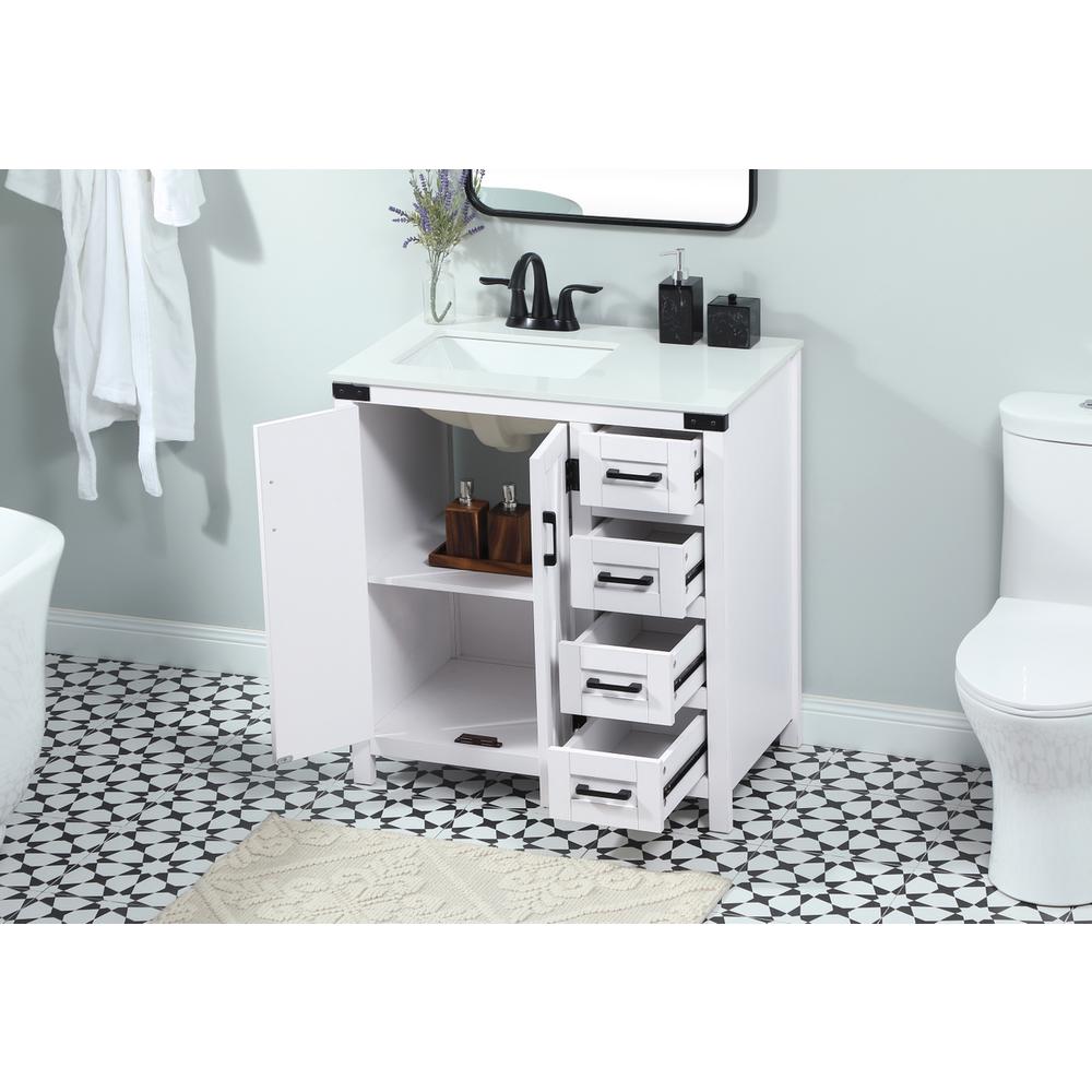 32 inch Single bathroom vanity in white. Picture 3