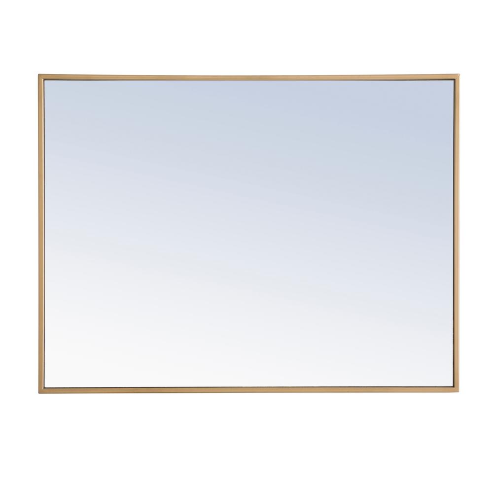 Metal frame Rectangle Mirror 24 inch Brass finish. Picture 5