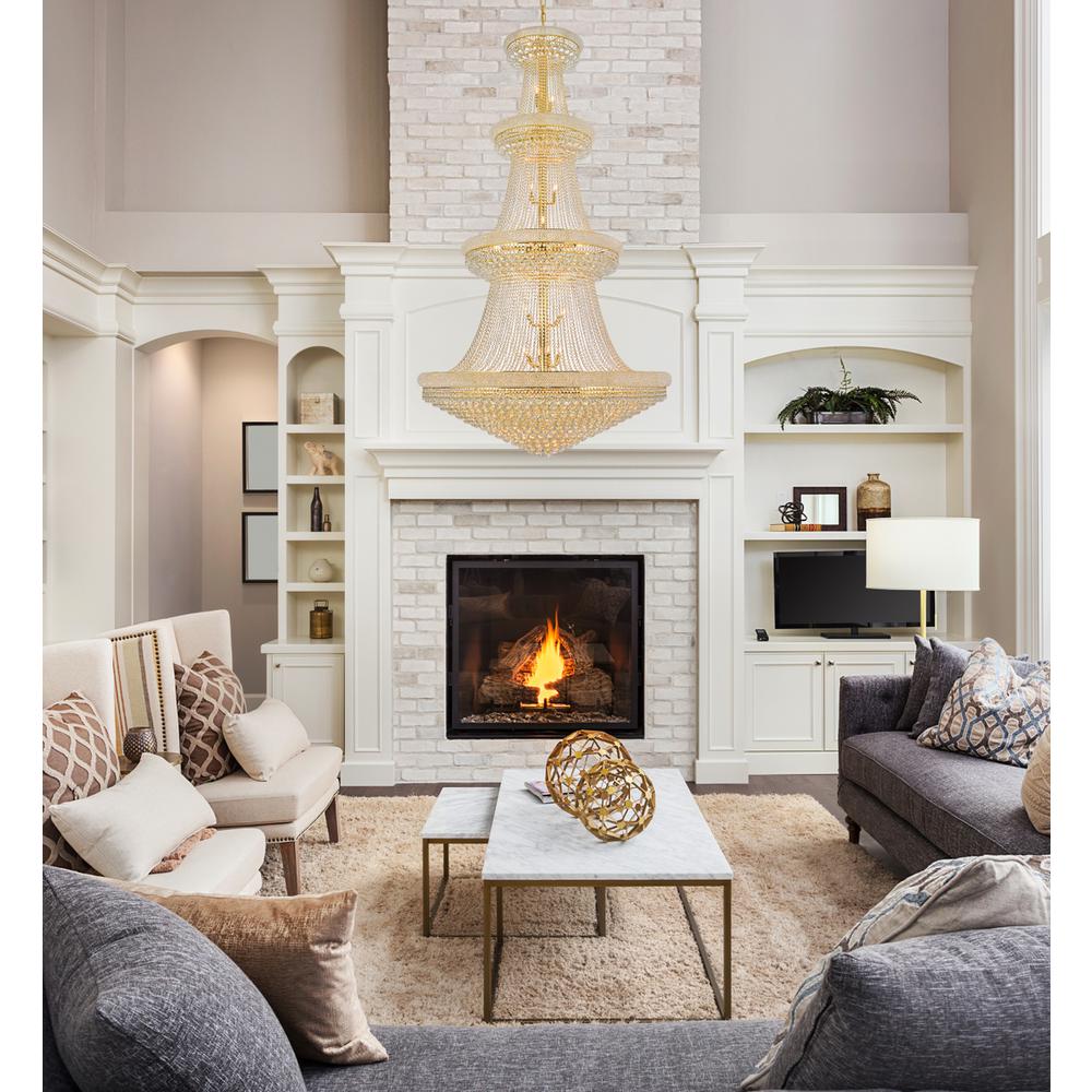 Primo 48 light Gold Chandelier Clear Royal Cut Crystal. Picture 9