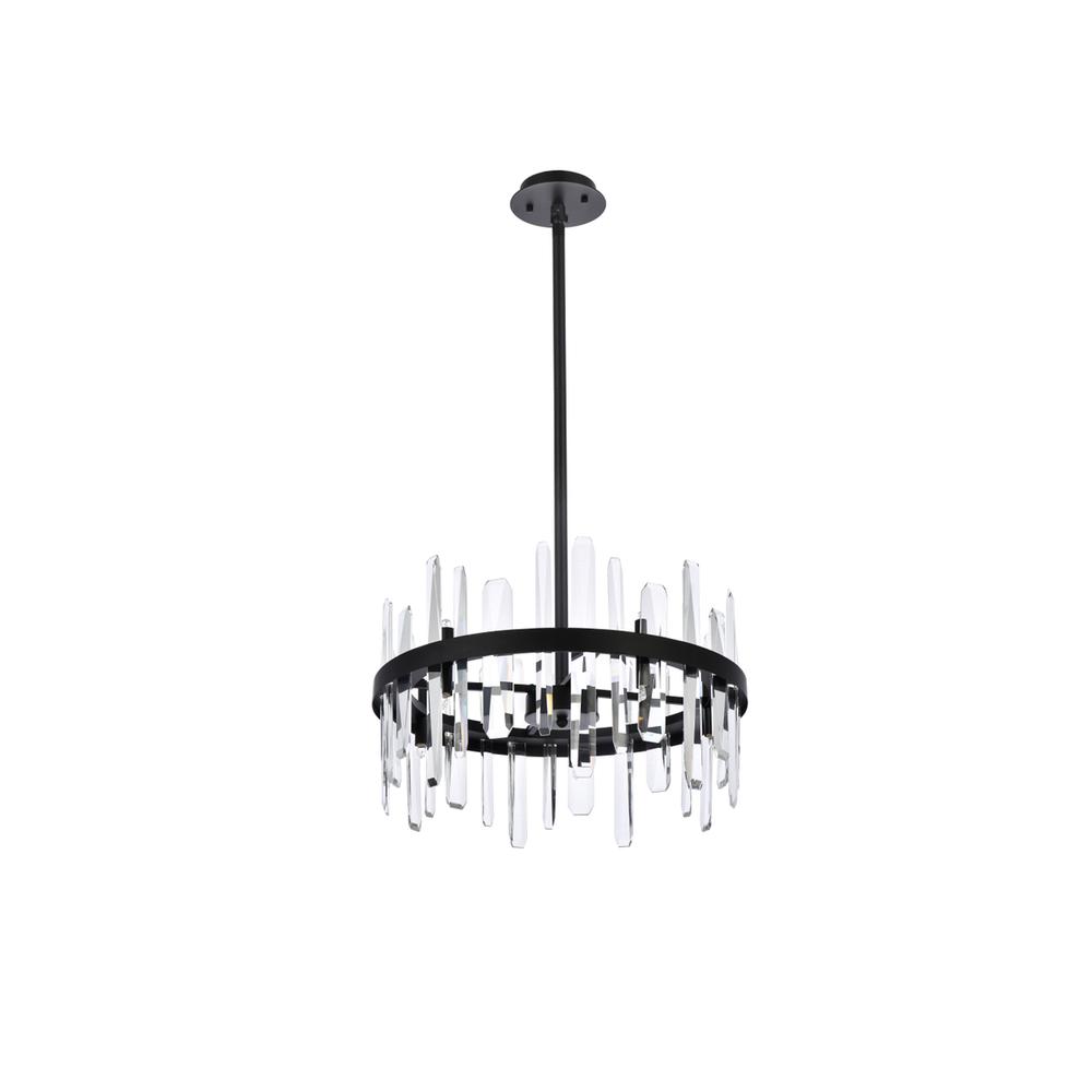 Serena 20 inch crystal round pendant in black. Picture 6
