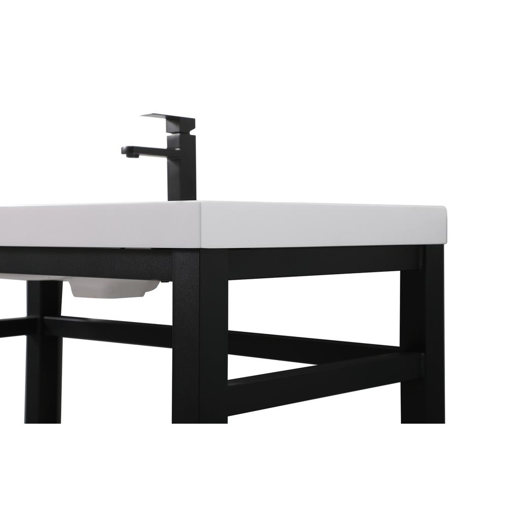 42 inch ADA compliant Single bathroom metal vanity in black. Picture 10