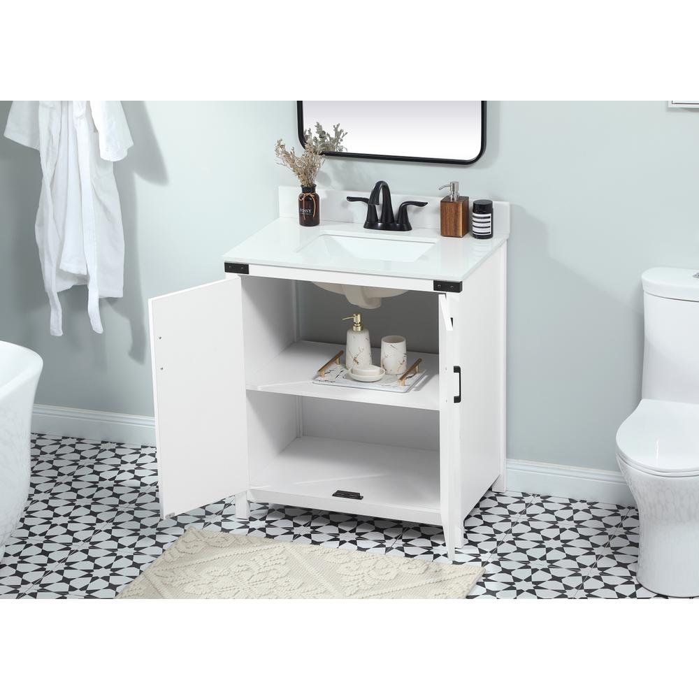 30 inch Single bathroom vanity in white with backsplash. Picture 3