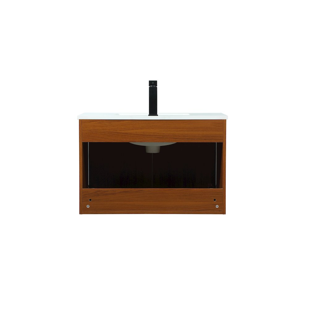30 Inch Single Bathroom Vanity In Teak. Picture 15