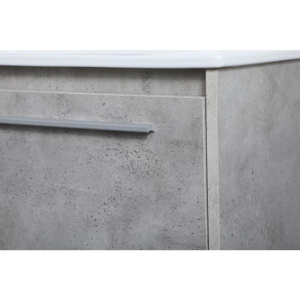 36 inch  Single Bathroom Floating Vanity in Concrete Grey. Picture 5