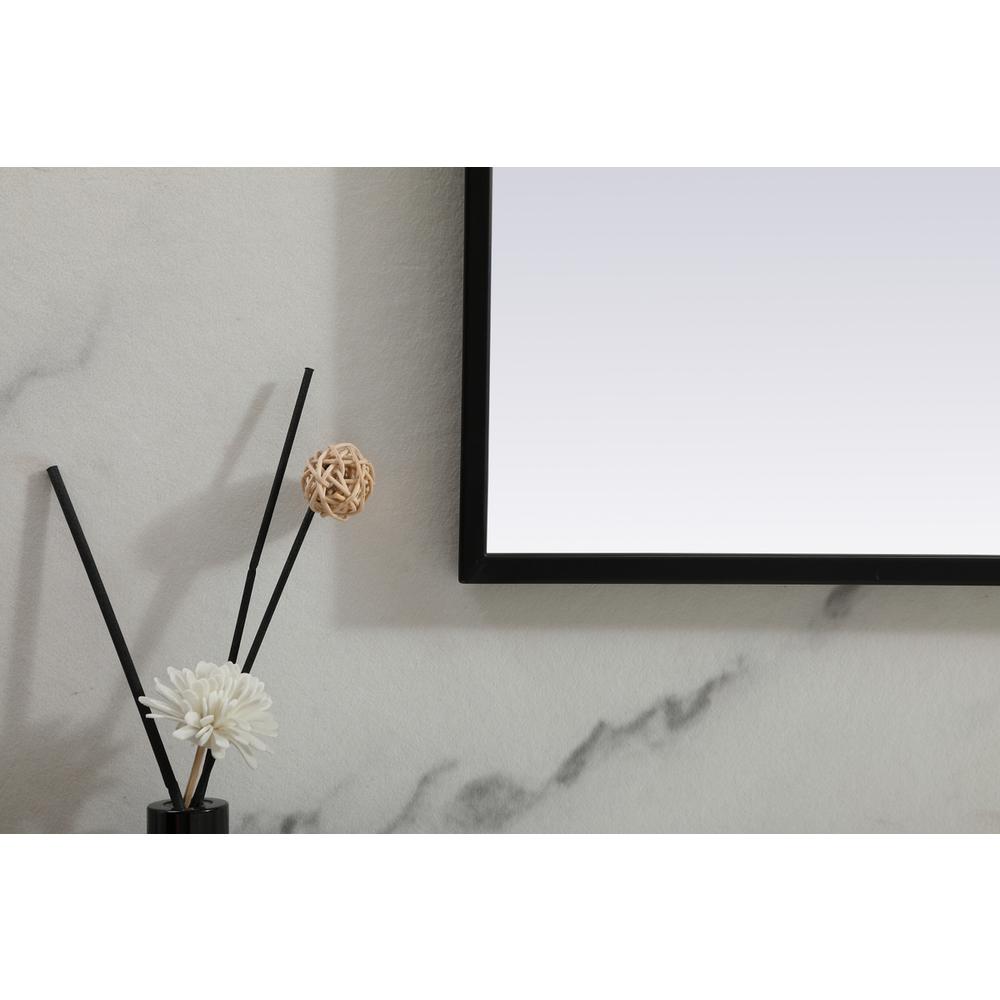 Metal Frame Arch Mirror 42x34 Inch in Black. Picture 5