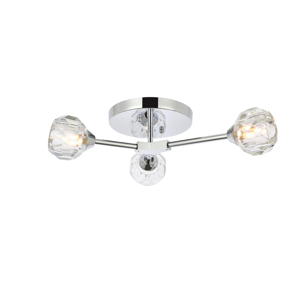 Zayne 3 Light Flush Mount in Chrome. Picture 1