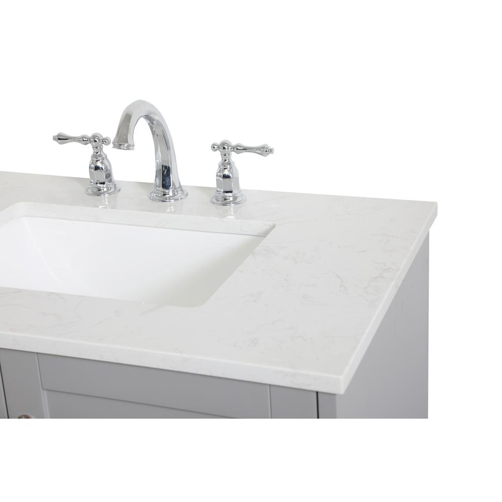 30 inch Single Bathroom Vanity in Grey. Picture 10