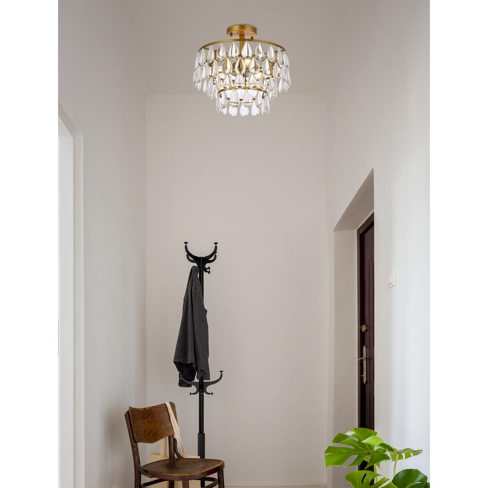 Mila 14 inch flush mount in brass. Picture 8