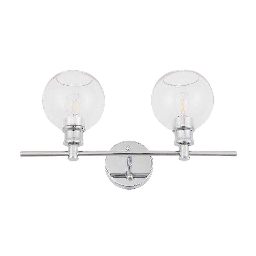 Collier 2 light Chrome and Clear glass Wall sconce. Picture 4
