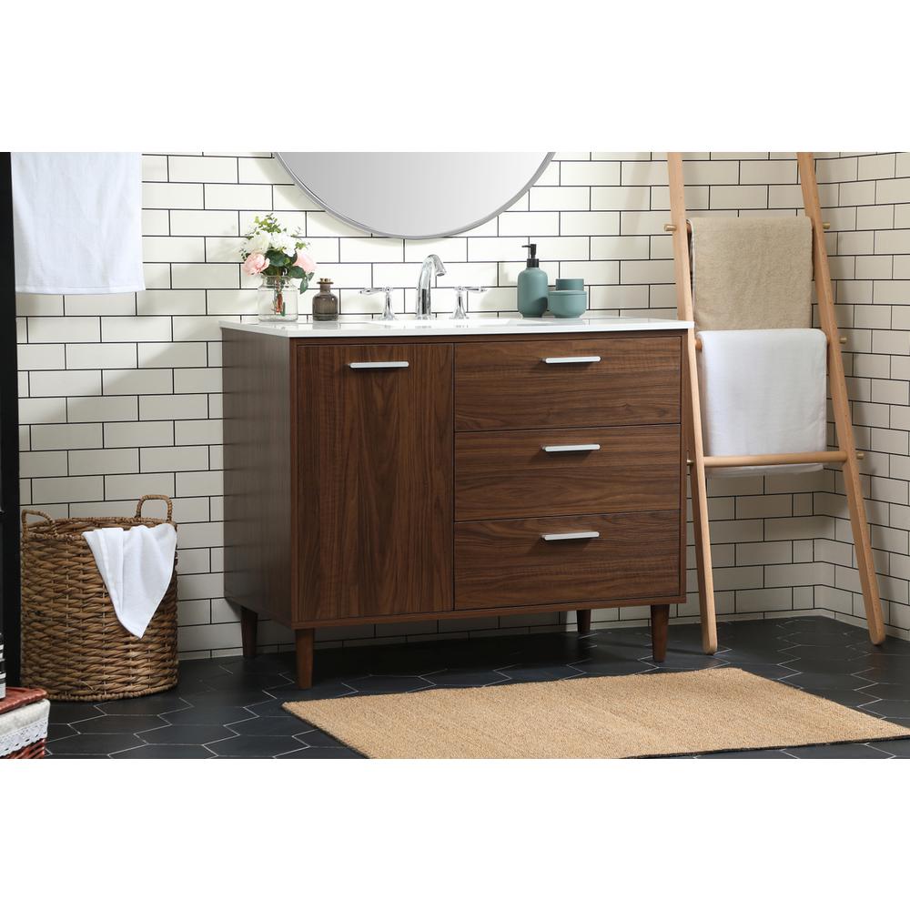42 inch bathroom vanity in Walnut. Picture 2